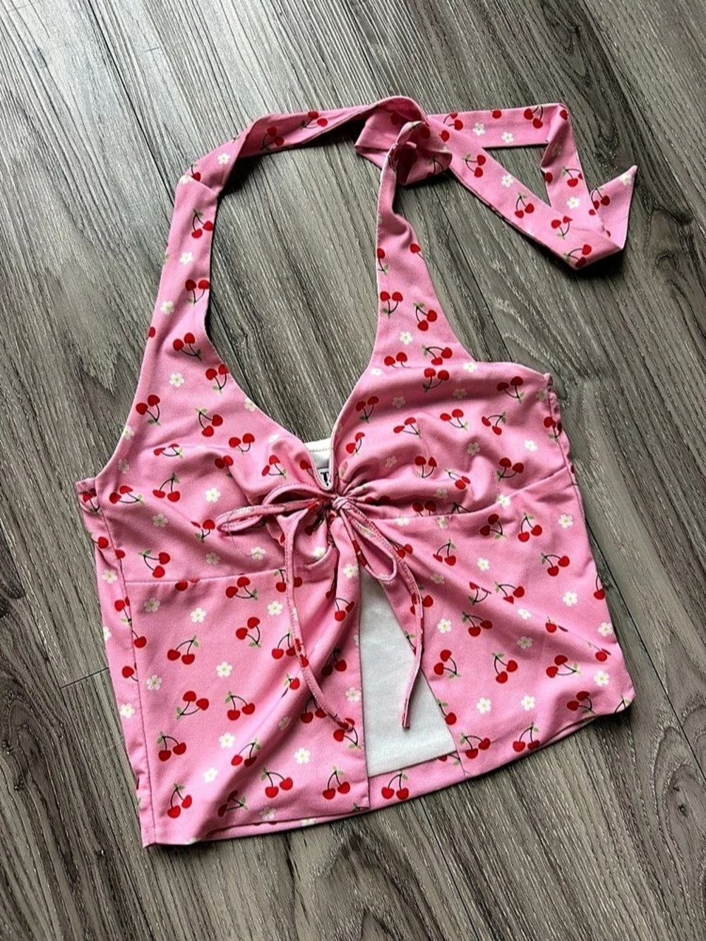 Tiger Mist Cherry Print Top Size Small L